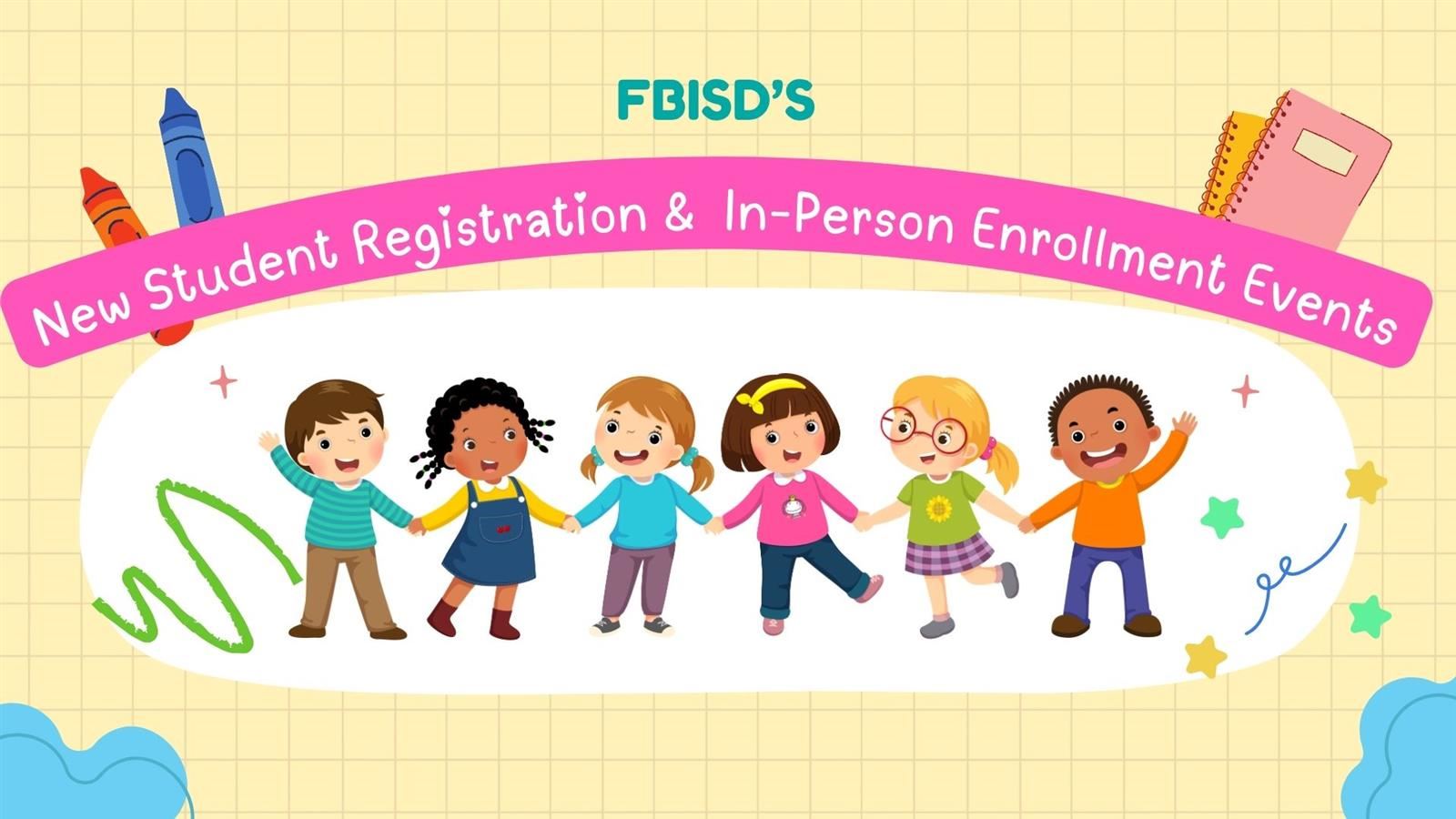 New Student Registration / In-Person Enrollment Events kids in line